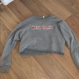 BRAND NEW BRANDY MELVILLE CROPPED CREWNECK GRAY